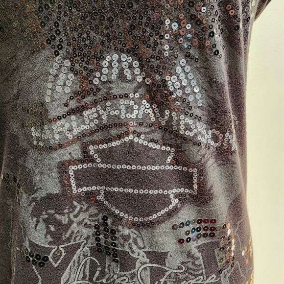 Y2K Harley Davidson Women's Black and Red Vest Tank Top Size Small - Picture 6 of 12